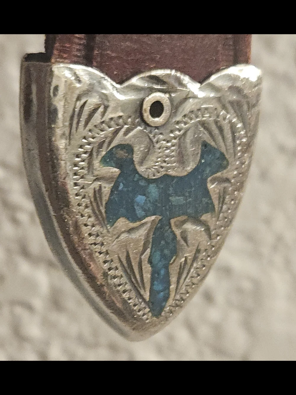 Vintage PFS United Sterling Silver 925 Turquoise Western Belt - Engraved Buckle